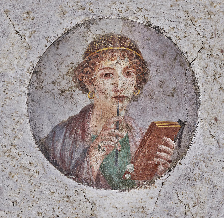 Roman Fresco of a women - Pompeii - Naples Archaeological Museum Photograph by Paul E Williams