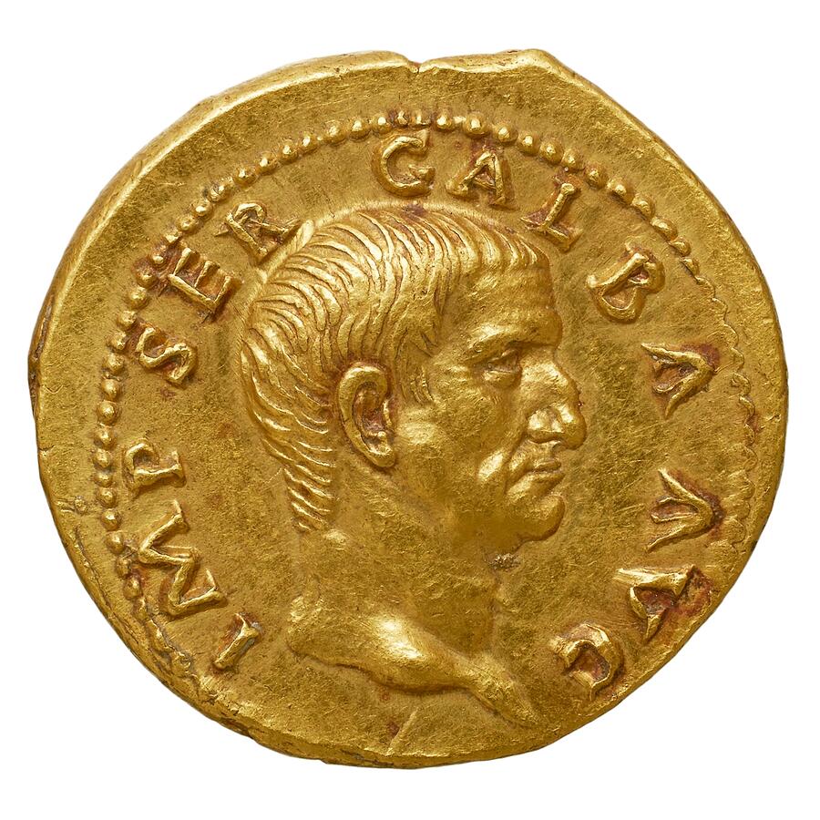 Coin Photograph - Roman Gold coin Galba Aureus by Vintagety Master