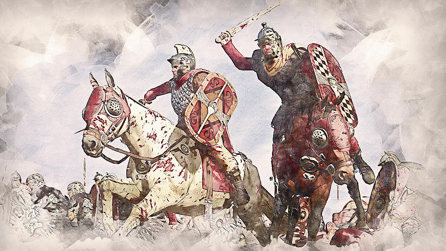 Roman legion in battle, 01 Painting by AM FineArtPrints
