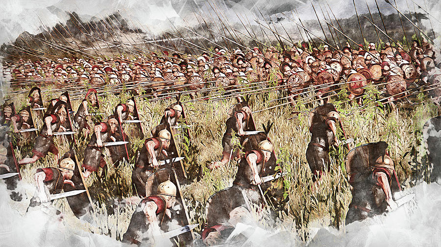 Roman legion in battle, 02 Painting by AM FineArtPrints
