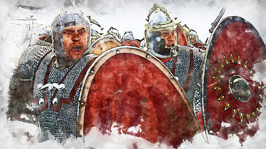 Roman legion in battle, 03 Painting by AM FineArtPrints