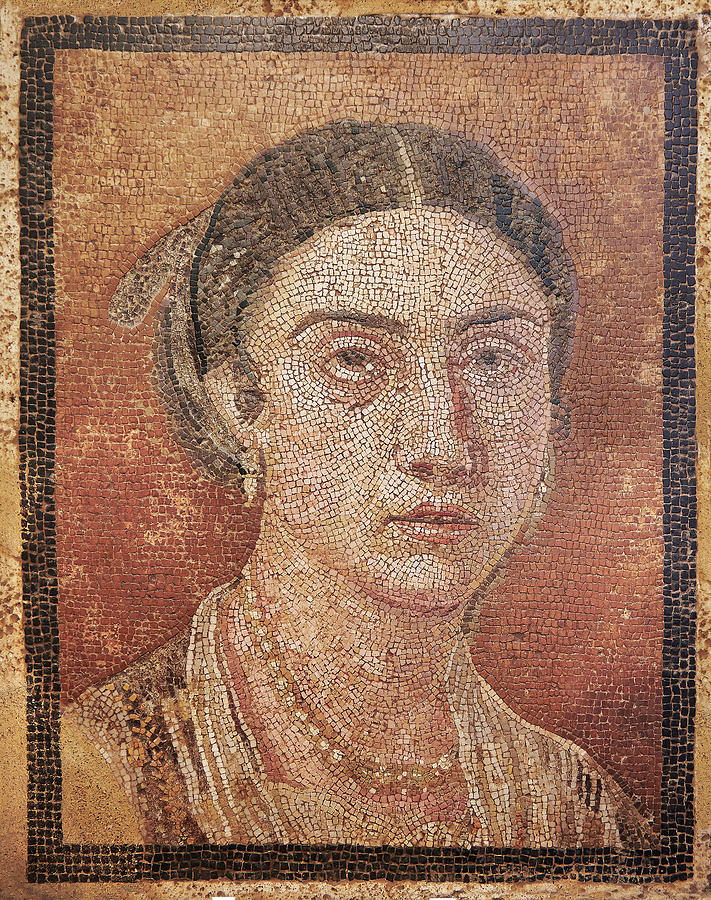 Roman Mosaic portrait of a women - Pompei - Naples Archaeological Museum  Photograph by Paul E Williams