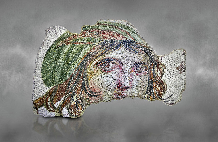 Roman mosaics - The Gypsy Girls. The House of Menad - Zeugma Mosaic Museum. Photograph by Paul E Williams