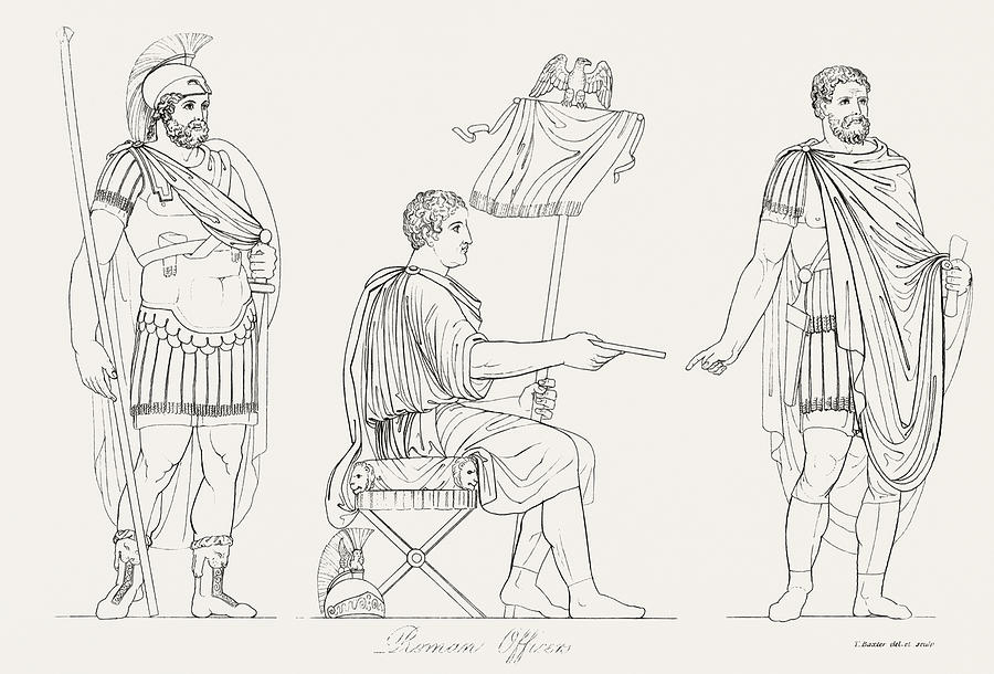 Roman officers from An illustration of the Egyptian, Grecian and Roman ...