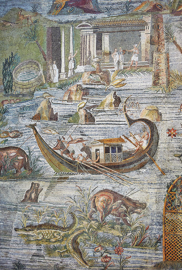 Roman Palestrina Mosaic or Nile mosaic - Palestrina Archaeological Museum Italy #4 Photograph by Paul E Williams