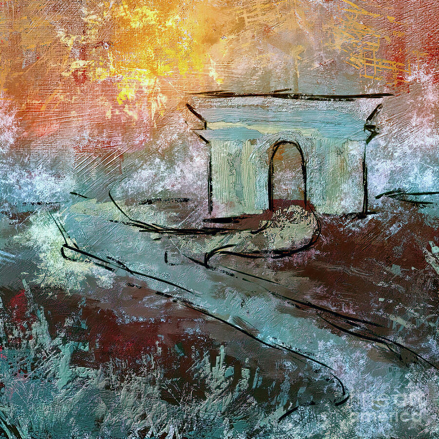Roman Ruins at Dawn Digital Art by Lois Bryan