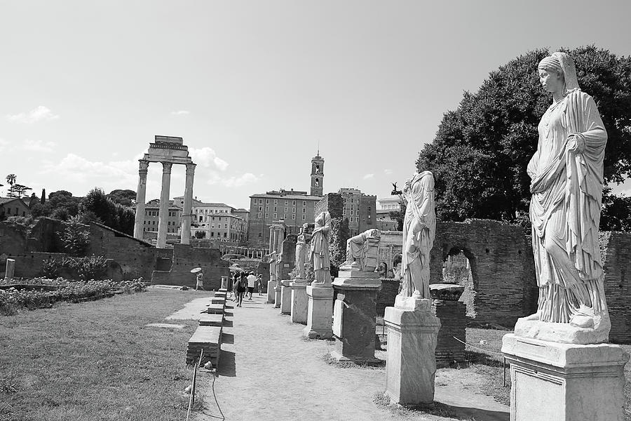 Roman site with statues in Rome Photograph by Habib Ayat