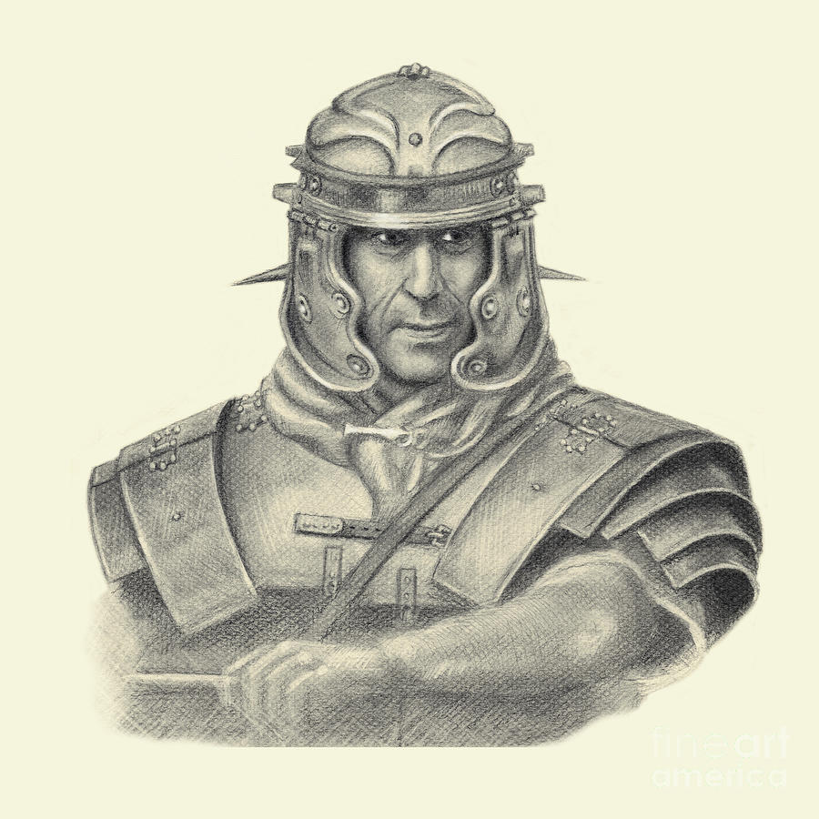 Roman Soldier Drawing by Robert Douglas