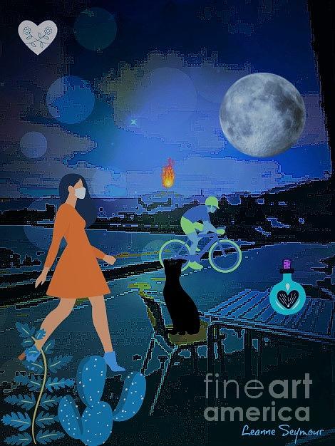 Romance By The Light Of The Moon Mixed Media by Leanne Seymour