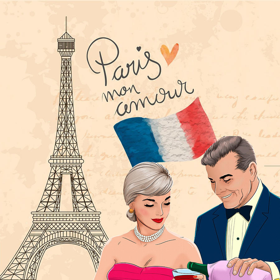 Romance in Paris Digital Art by Caterina Christakos - Fine Art America