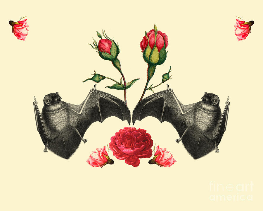 Bat Digital Art - Romantic Bat Couple by Madame Memento