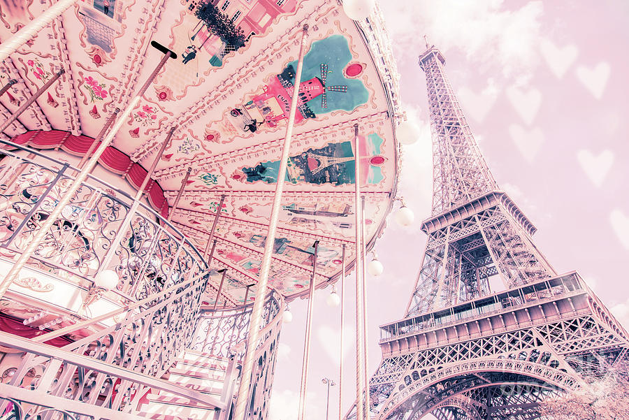 Romantic carousel, Eiffel tower, Paris Photograph by Delphimages Photo Creations