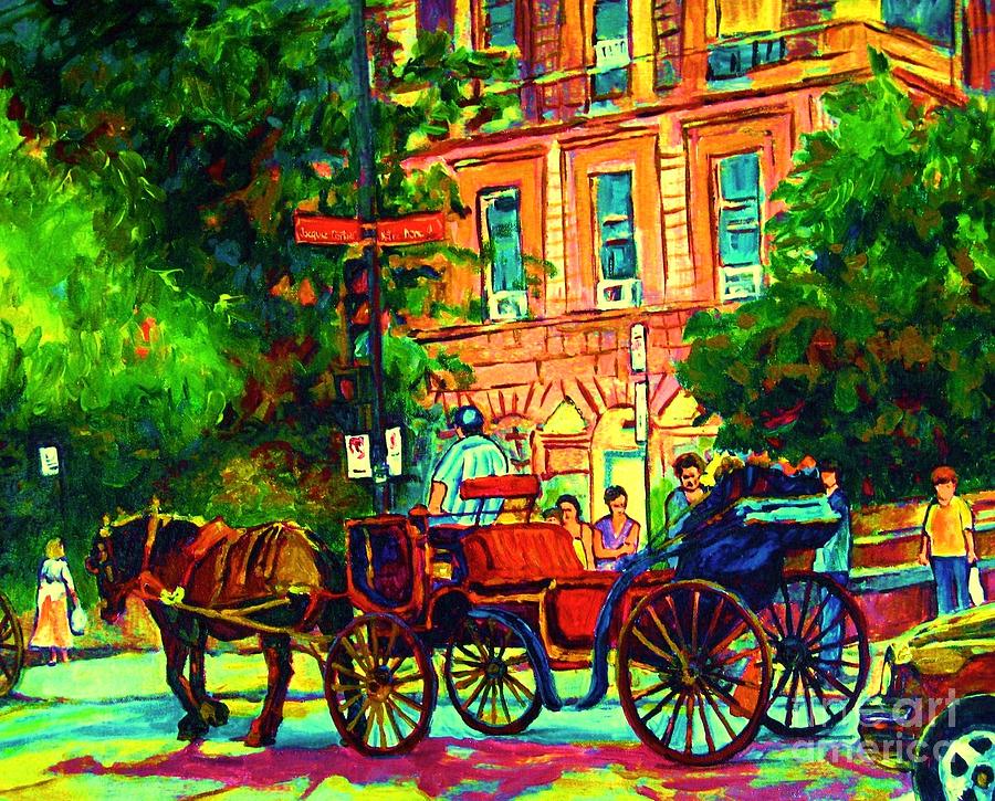 Romantic Carriage Ride Painting by Carole Spandau