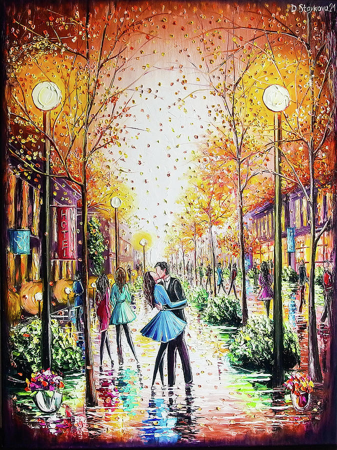 Romantic fall 2 - original oil painting by Daniela Stoykova Painting by ...