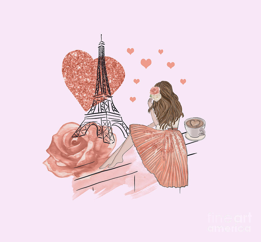 Romantic girl in Paris Digital Art by Arkitekta Art - Fine Art America