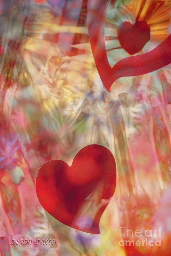romantic hearts - Heartsilk Painting by Sharon Hudson