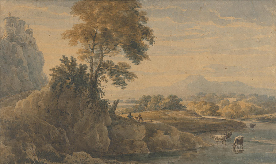 Thomas Girtin Painting - Romantic Landscape  by Thomas Girtin