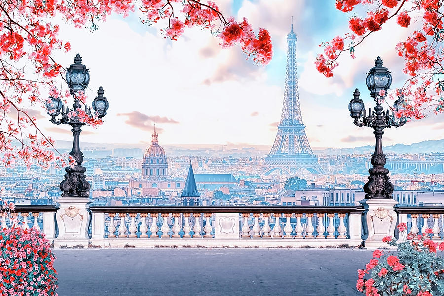 Romantic Paris City Digital Art