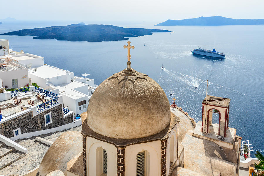 Romantic Santorini island with traditional Greek whitewashed architecture Photograph by Starcevic