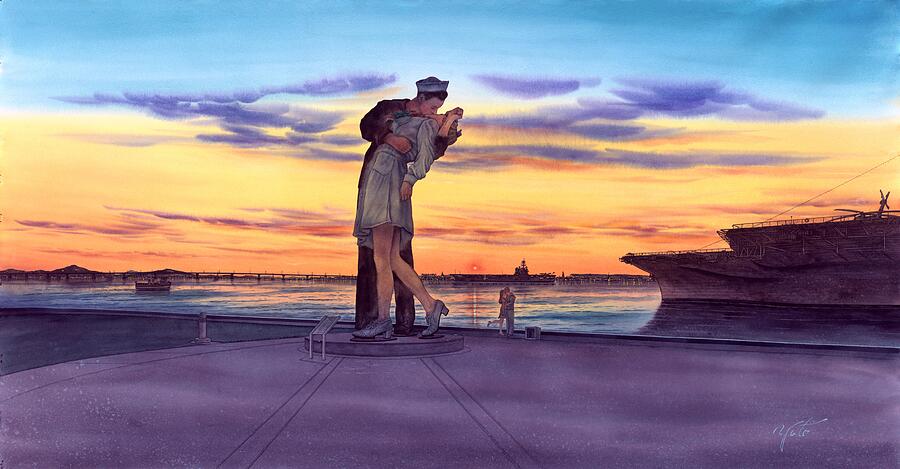 Romantic Sunset Painting by John YATO