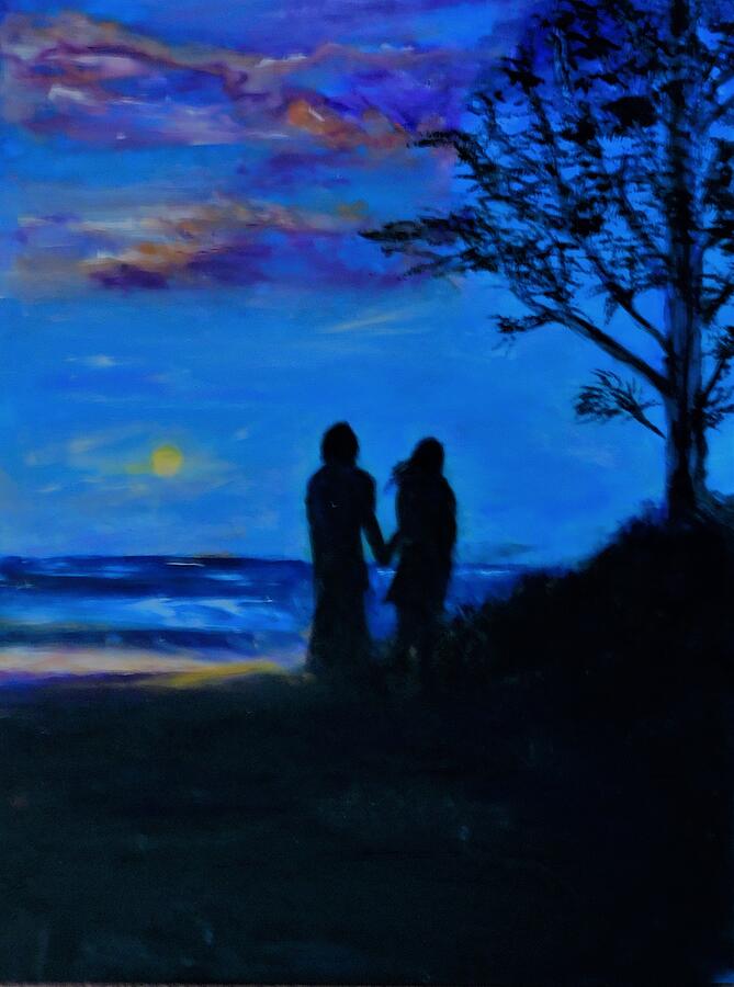 Romantic Sunset Painting by Linda Waidelich | Fine Art America