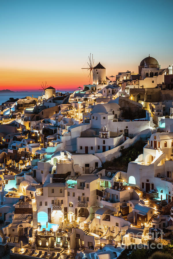 Romantic sunset over Santorini, Greece Photograph by Matteo Colombo ...