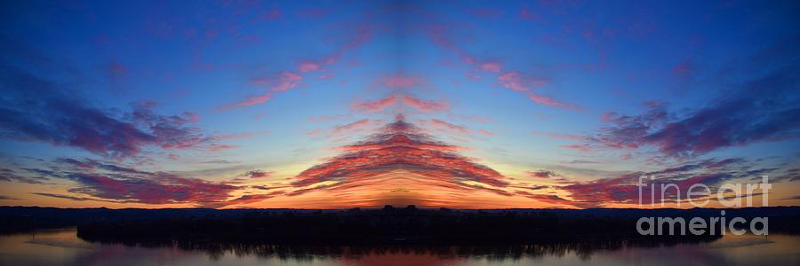 Romantic Sunset With Clouds In Fire Symmetry 2 Photograph by Leonida Arte