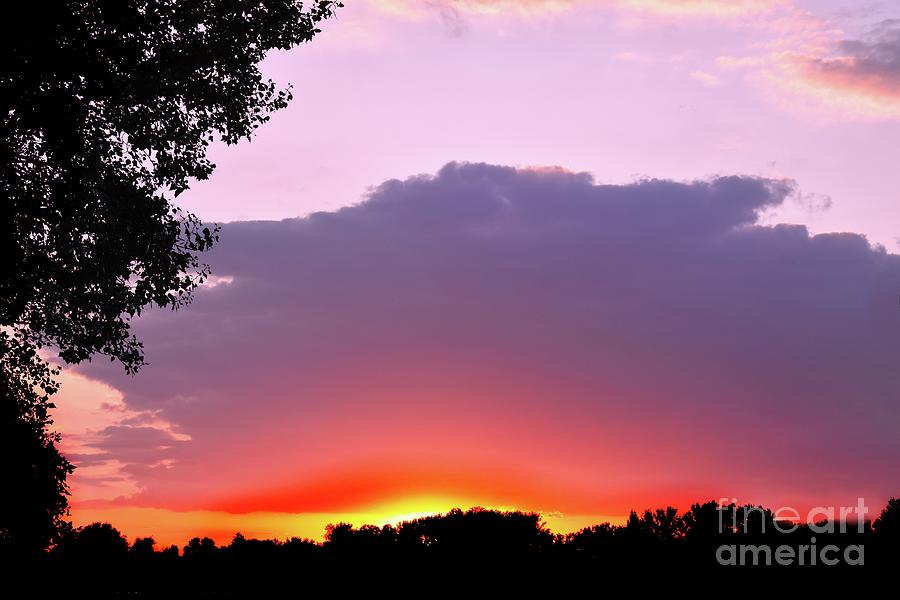 Romantic Sunset with Purple Cloud Photograph by Leonida Arte