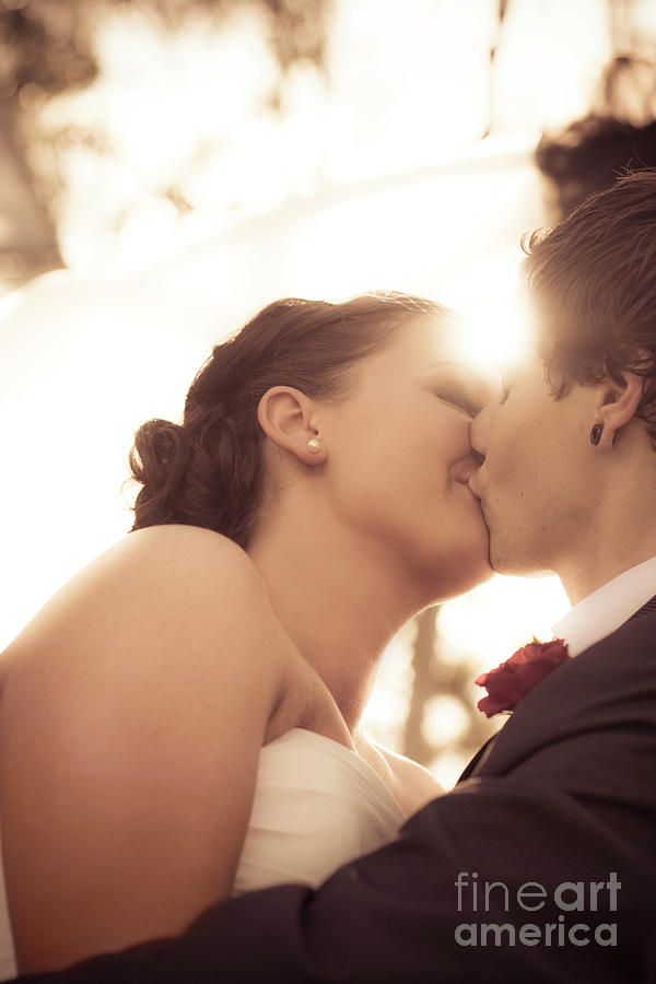 Romantic Wedding Kiss Photograph by Jorgo Photography