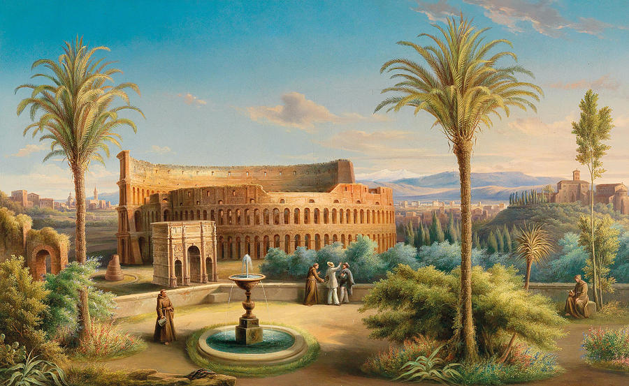 Rome, a view of the Colosseum Painting by Wilhelm Kandler