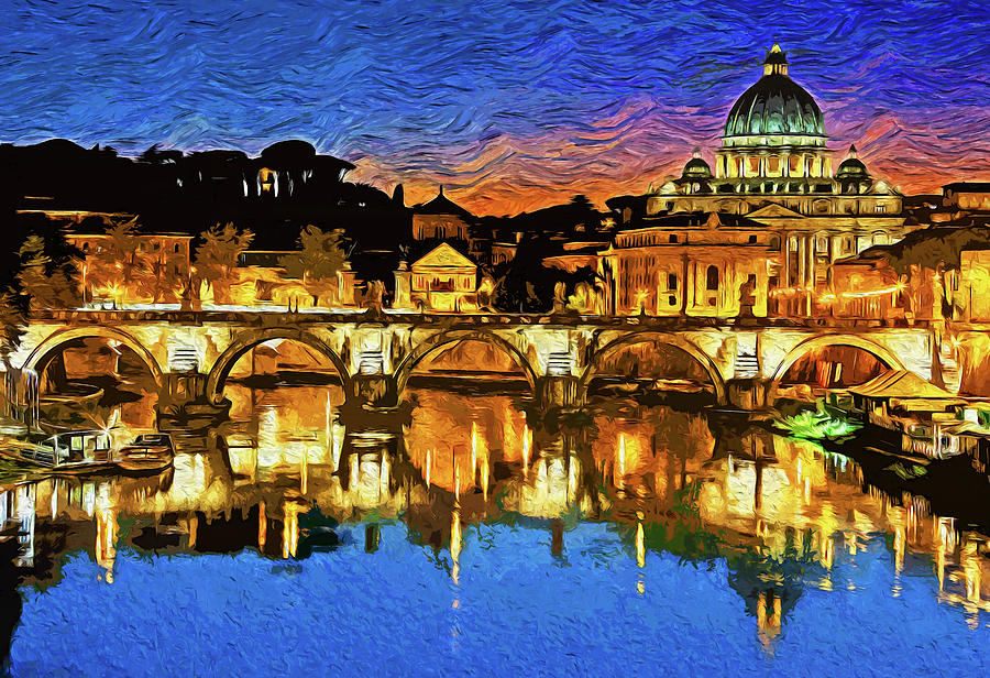 Rome and the Vatican City - 24 Painting by AM FineArtPrints