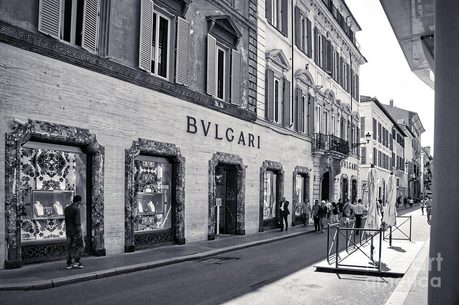 Rome Bw - Bulgari Store in Via dei Condotti Photograph by Stefano Senise -  Pixels
