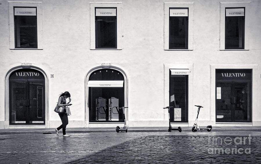 Rome Bw - Valentino Store in Piazza di Spagna Photograph by Stefano Senise