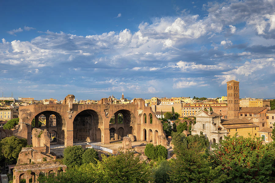 Rome Cityscape At Sunset In Italy Photograph by Artur Bogacki