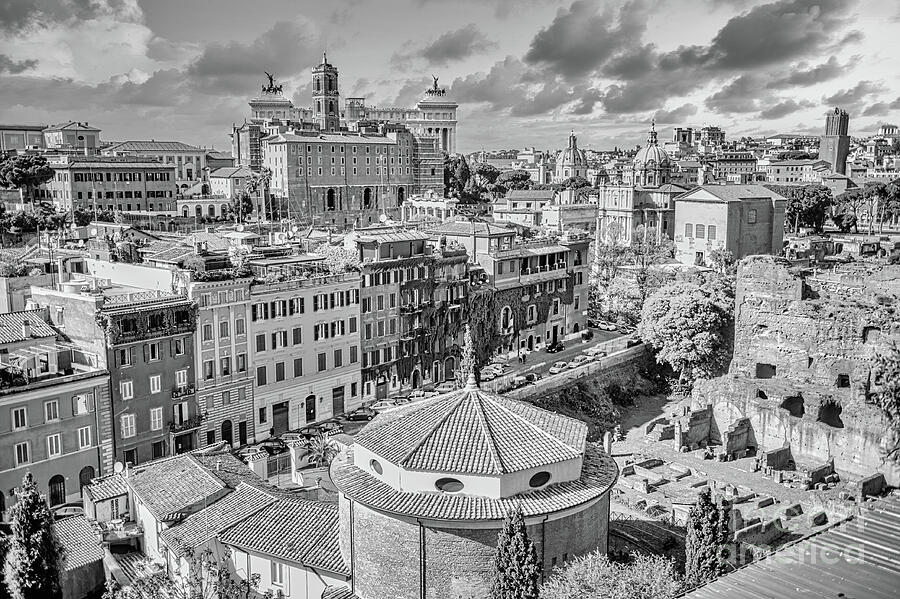 Rome - Eternal City Panorama Black And White Photograph by Stefano Senise