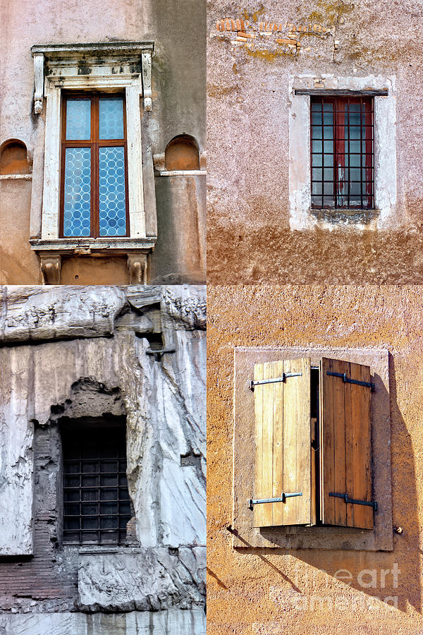 Rome Four Windows Photograph by Munir Alawi