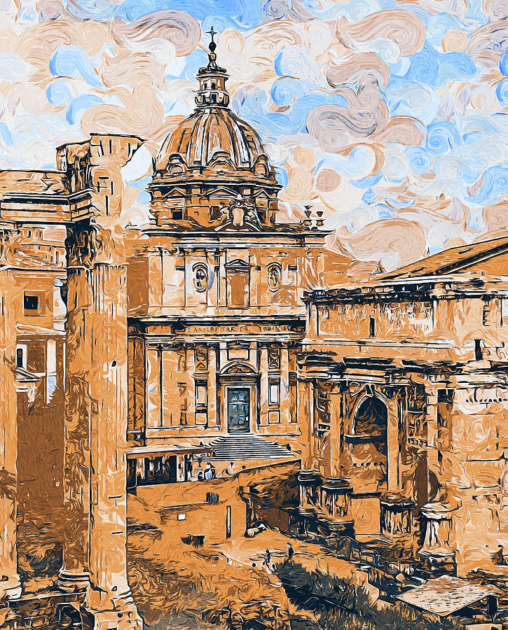 Rome Imperial Fora - 13 Painting by AM FineArtPrints