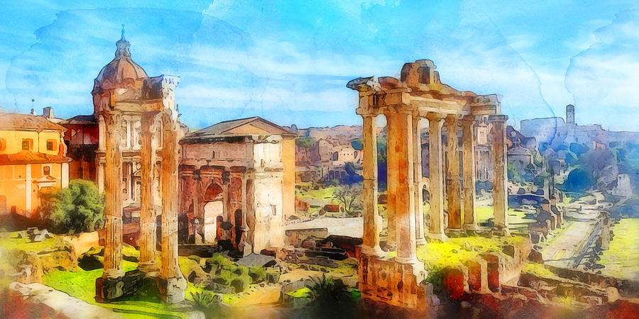 Rome Imperial Fora - 19 Painting by AM FineArtPrints