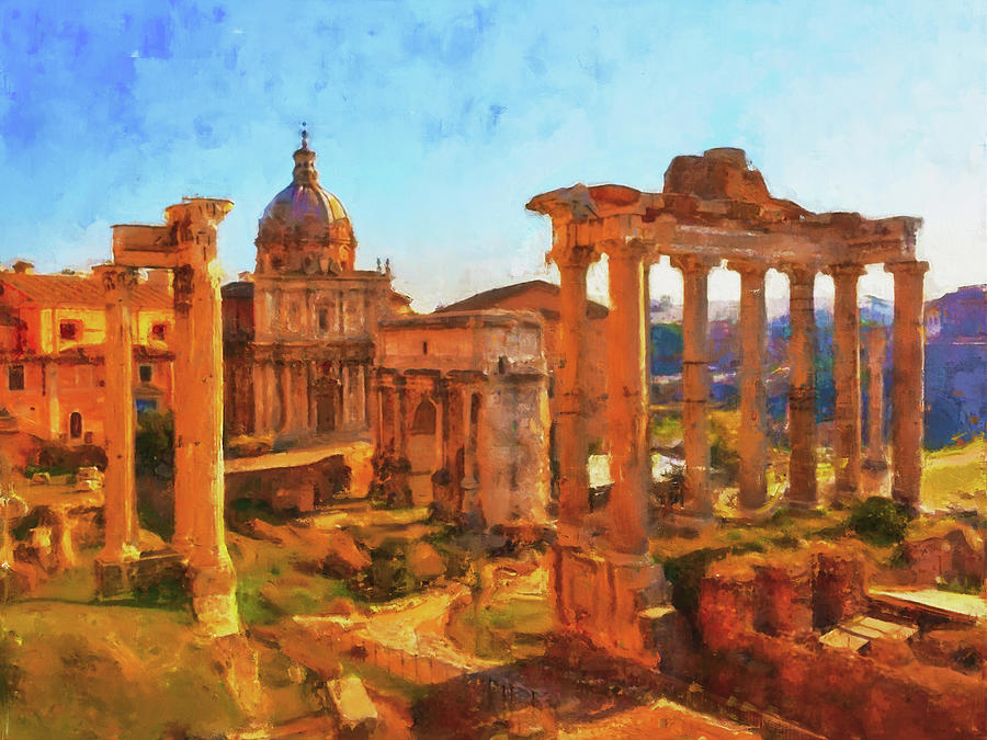 Rome Imperial Fora - 20 Painting by AM FineArtPrints