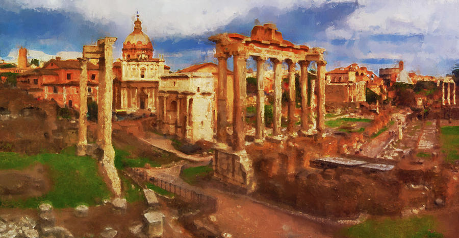 Rome Imperial Fora - 24 Painting by AM FineArtPrints