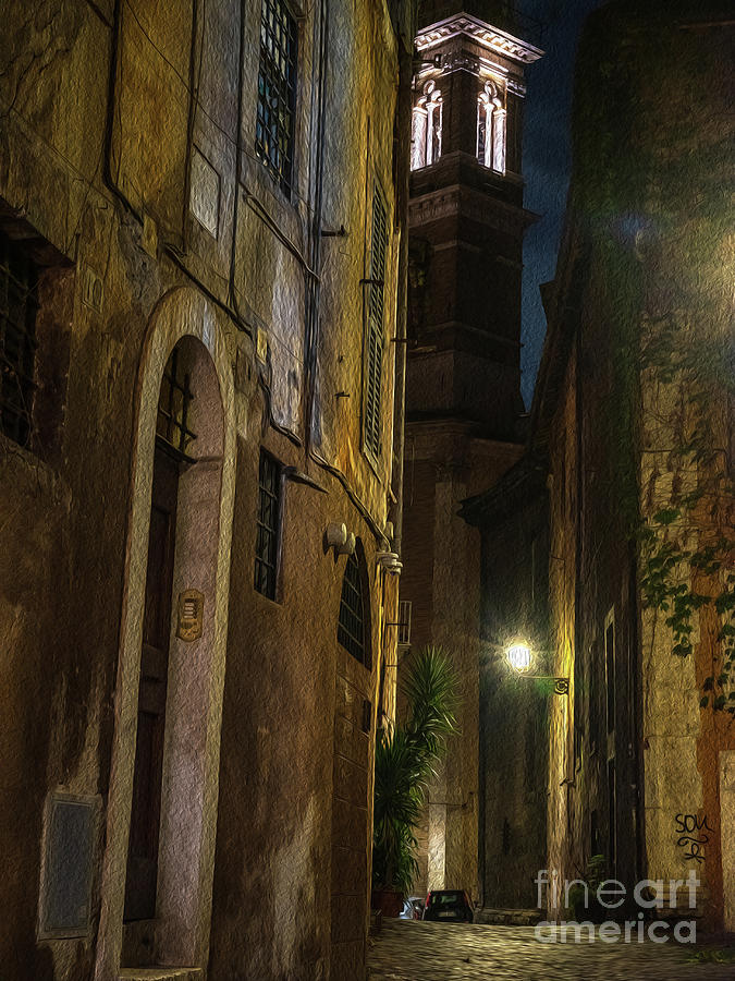 Rome Italy Night Passageway Photograph