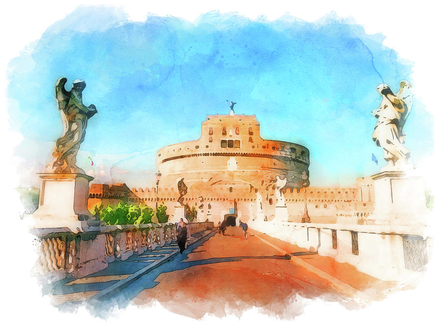Rome, Mausoleum of Hadrian - 16 Painting by AM FineArtPrints