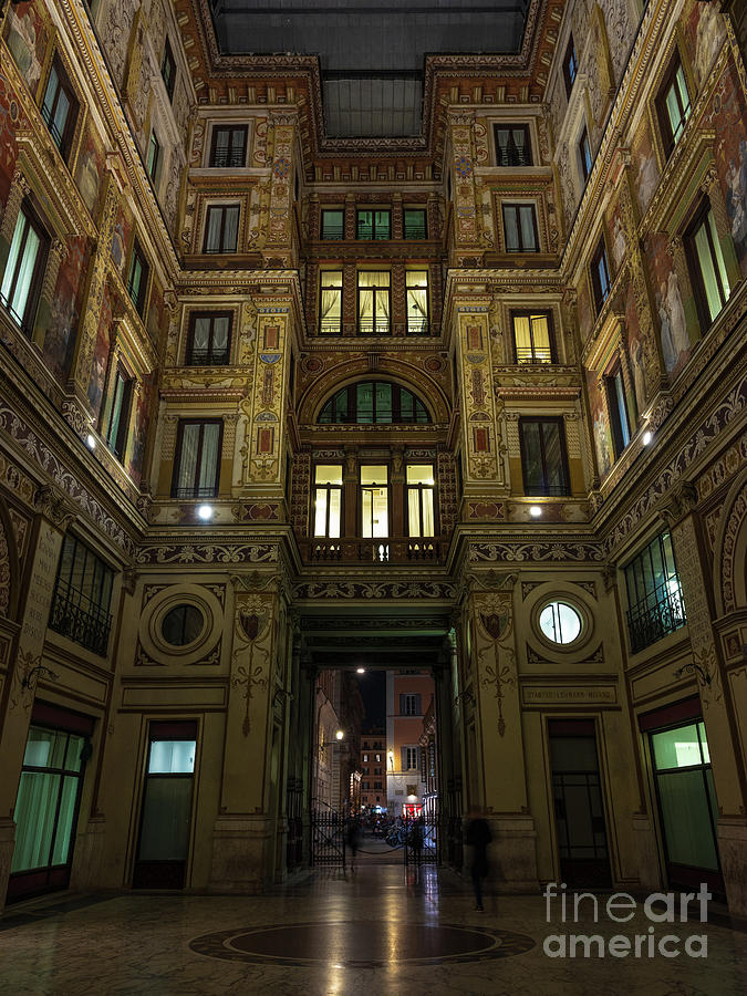 Rome Night Towering Galleria Photograph
