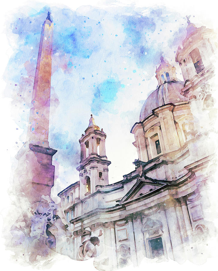 Rome, Piazza Navona - 11 Painting by AM FineArtPrints
