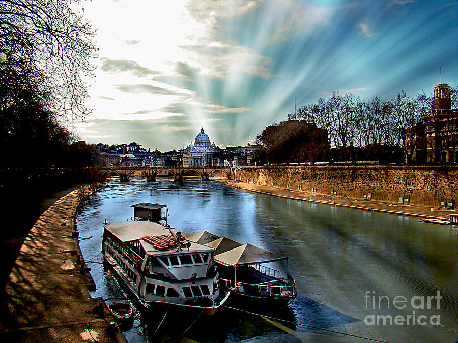 Rome, St Peters, and the Tiber Photograph by Al Bourassa