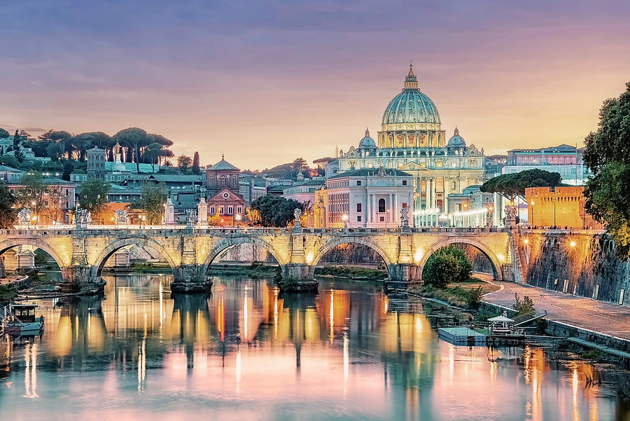 Sunset Photograph - Rome Sunset by Manjik Pictures