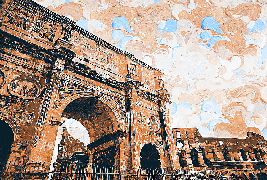Rome - The Arch of Constantine - 06 Painting by AM FineArtPrints