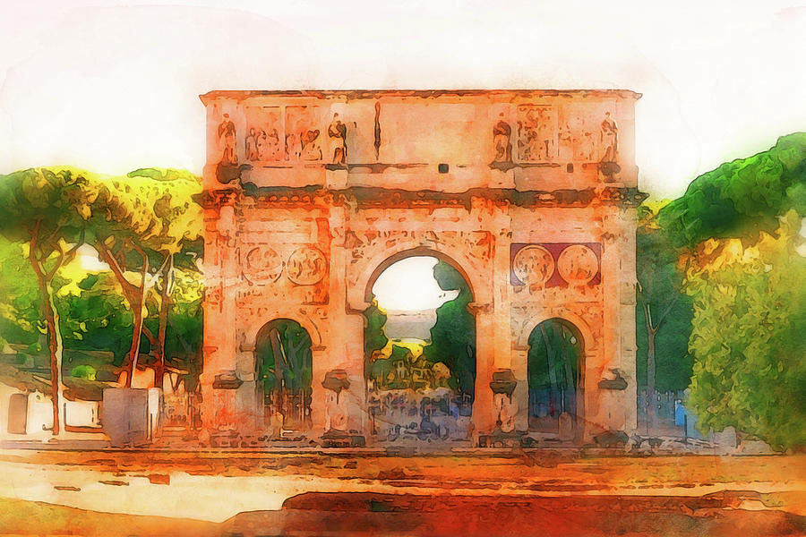 Rome - The Arch of Constantine - 07 Painting by AM FineArtPrints