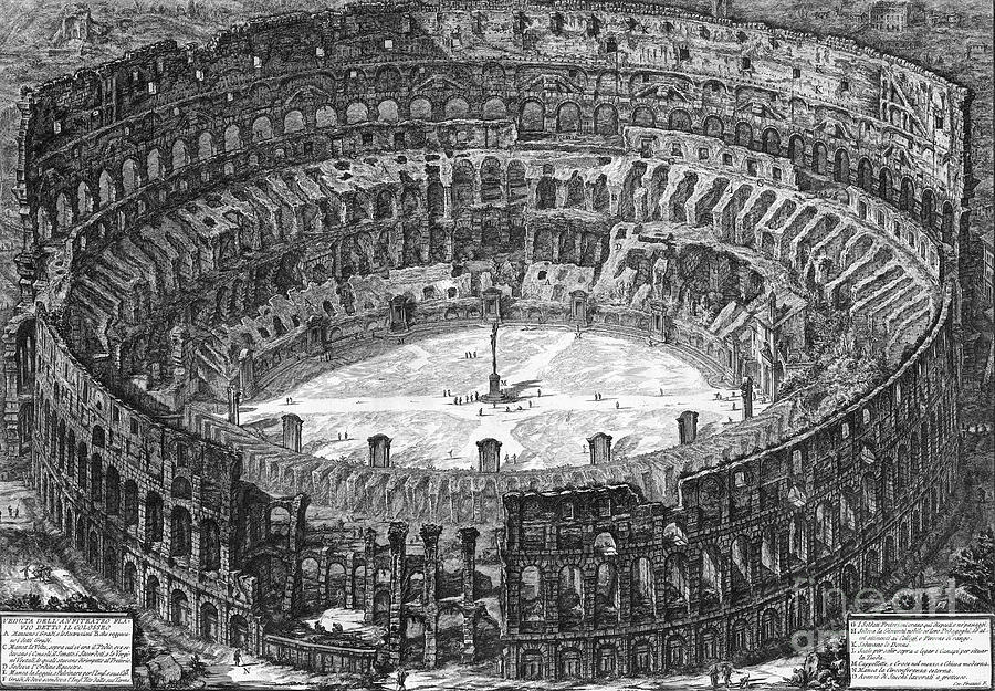 Rome - The Colosseum Drawing by Giovanni Battista Piranesi