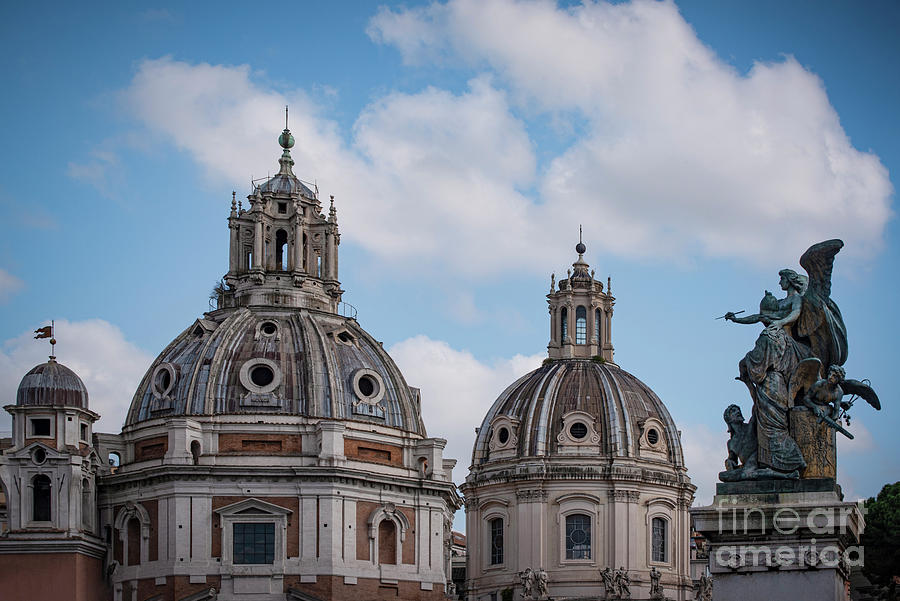 Rome-the Domes Of Rome Photograph by Judy Wolinsky